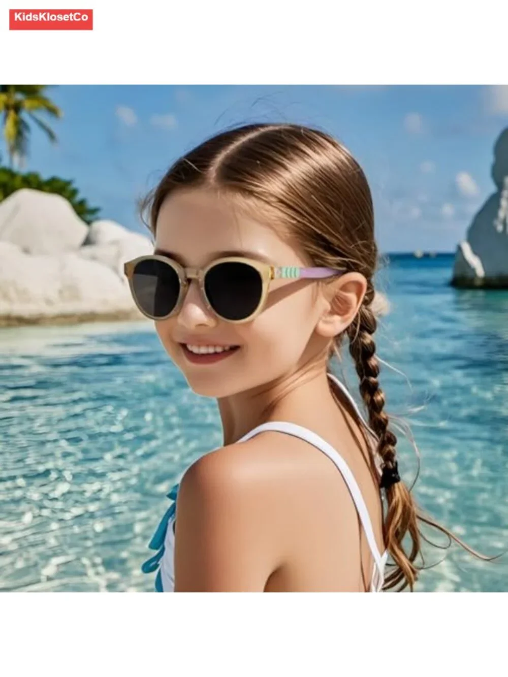 Kids Round Sunglasses TR Flexible Frame Polarized UV400 Protection Lens